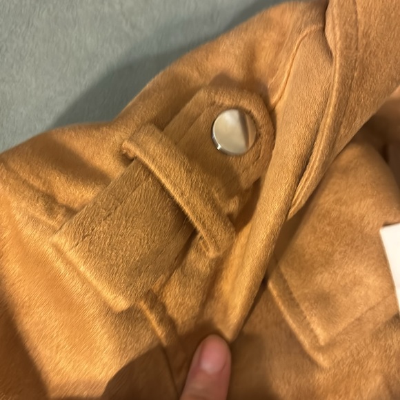 NWT Forever21 High Quality Tan Faux Suede Motorcycle Jacket S IMPRESSIVE QUALITY - Picture 3 of 6